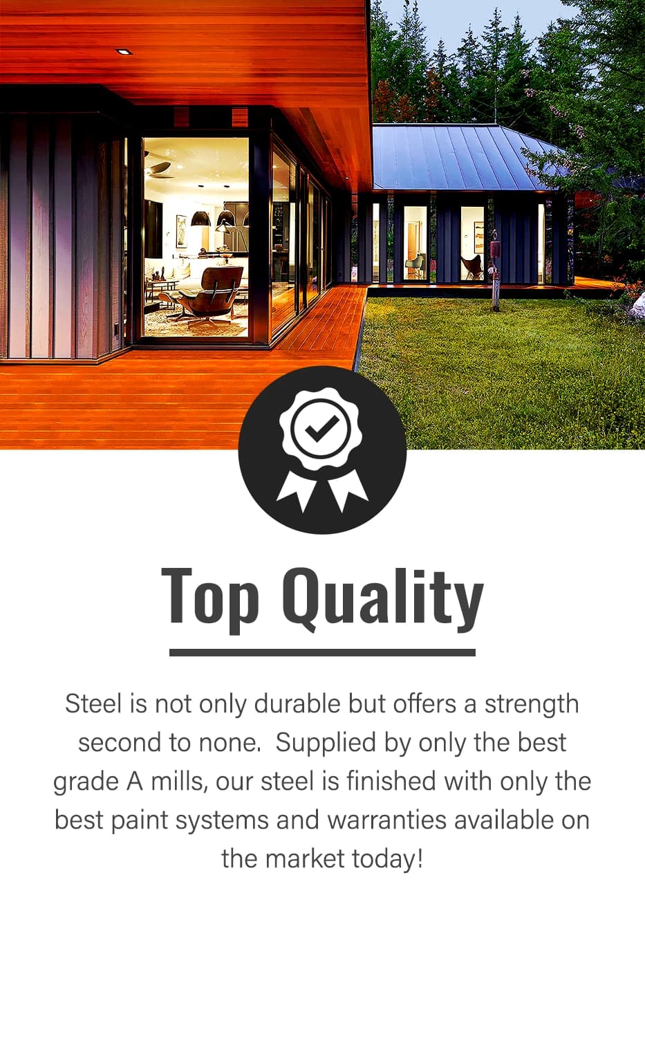 We use only the finest materials to craft our metal products.